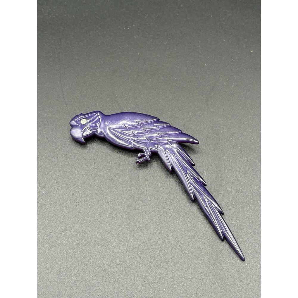 Vintage Buch Deichmann Copenhagen Denmark Big Parrot Brooch Pin 5" Purple